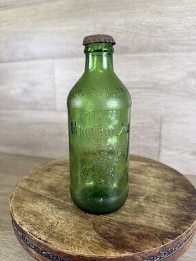 Mountain Dew It'll Tickle Your Innards 10oz Textured Green Glass Bottle Embossed